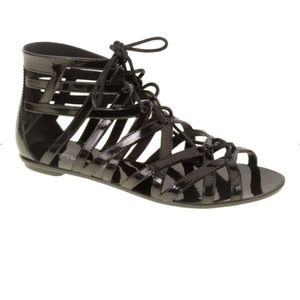 Dirty Laundry Loved Up Lace Up Flat Sandal-Size 9